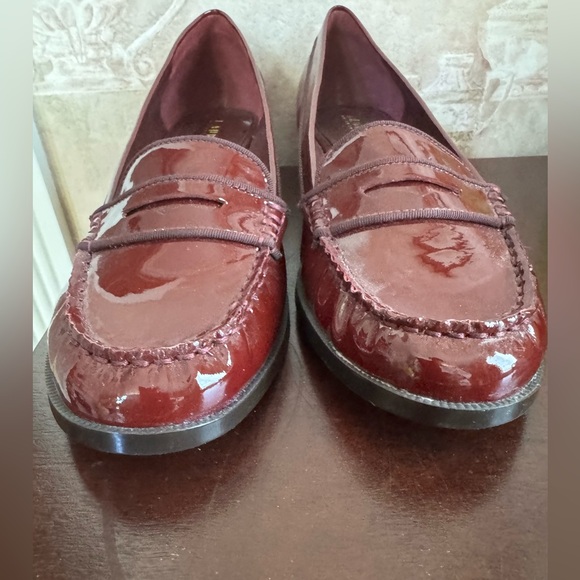 RALPH LAUREN PATENT LEATHER PENNY LOAFERS BURGUNDY SIZE 11B - Picture 7 of 8